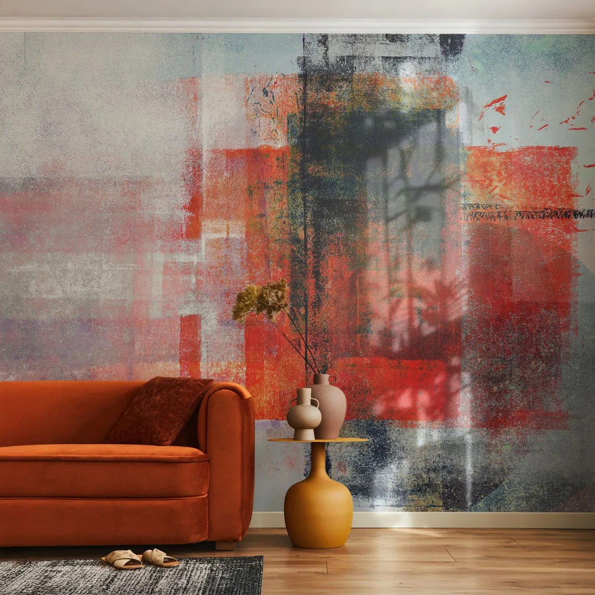 Papier Peint Photo Premium Canvas - Composition embrasée - Morceau, Abstraction, Industriel - 250x175 cm