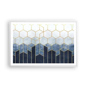 Affiche dans un cadre blanc - Poster - Composition en rythme syncopé - 91x61 cm