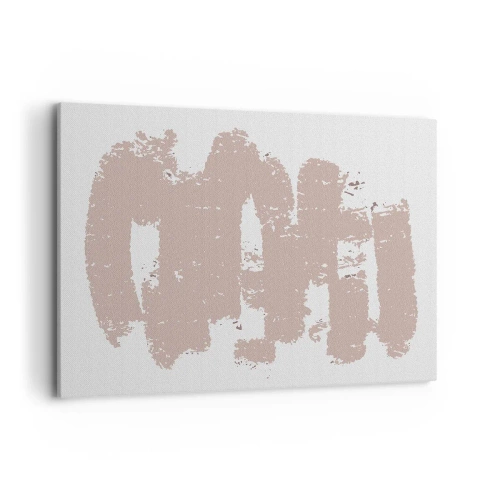 Impression sur toile - Image sur toile - Formes roses douces sur fond clair - 100x70cm - Abstraction en rose tendre - Décoration murale moderne pour le salon et la chambre ARTTOR
