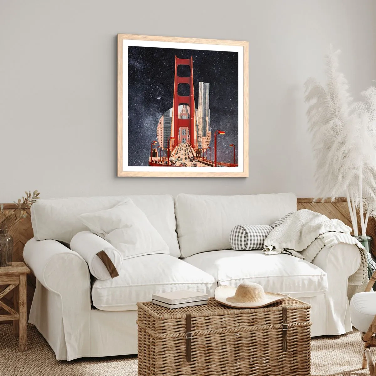 Affiche dans un chêne clair - Poster - Toujours au centre - 60x60 cm