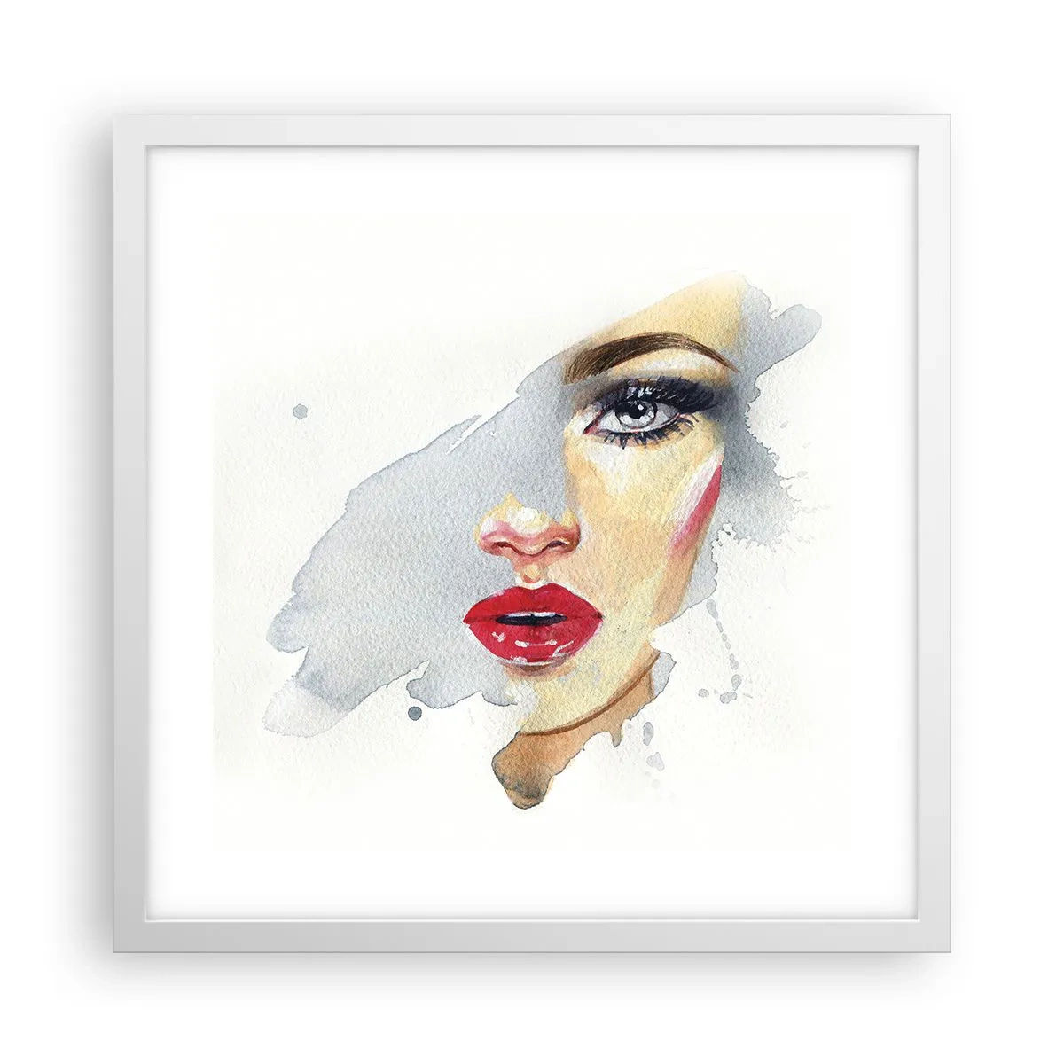 Affiche dans un cadre blanc - Poster - Reflet dans une goutte d'eau - 40x40 cm