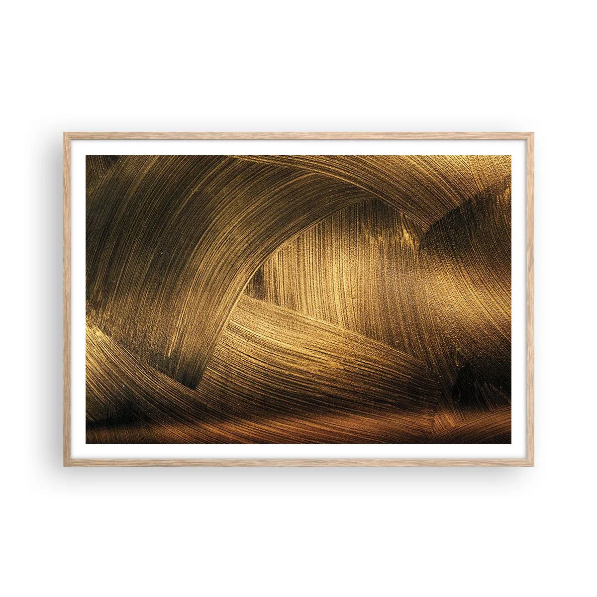 Affiche dans un chêne clair - Poster - Dans un labyrinthe en or - 100x70 cm