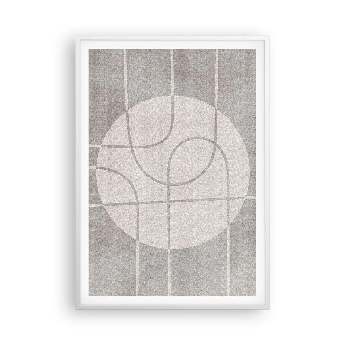 Affiche dans un cadre blanc - Poster - Circulaire et tout droit - 70x100 cm