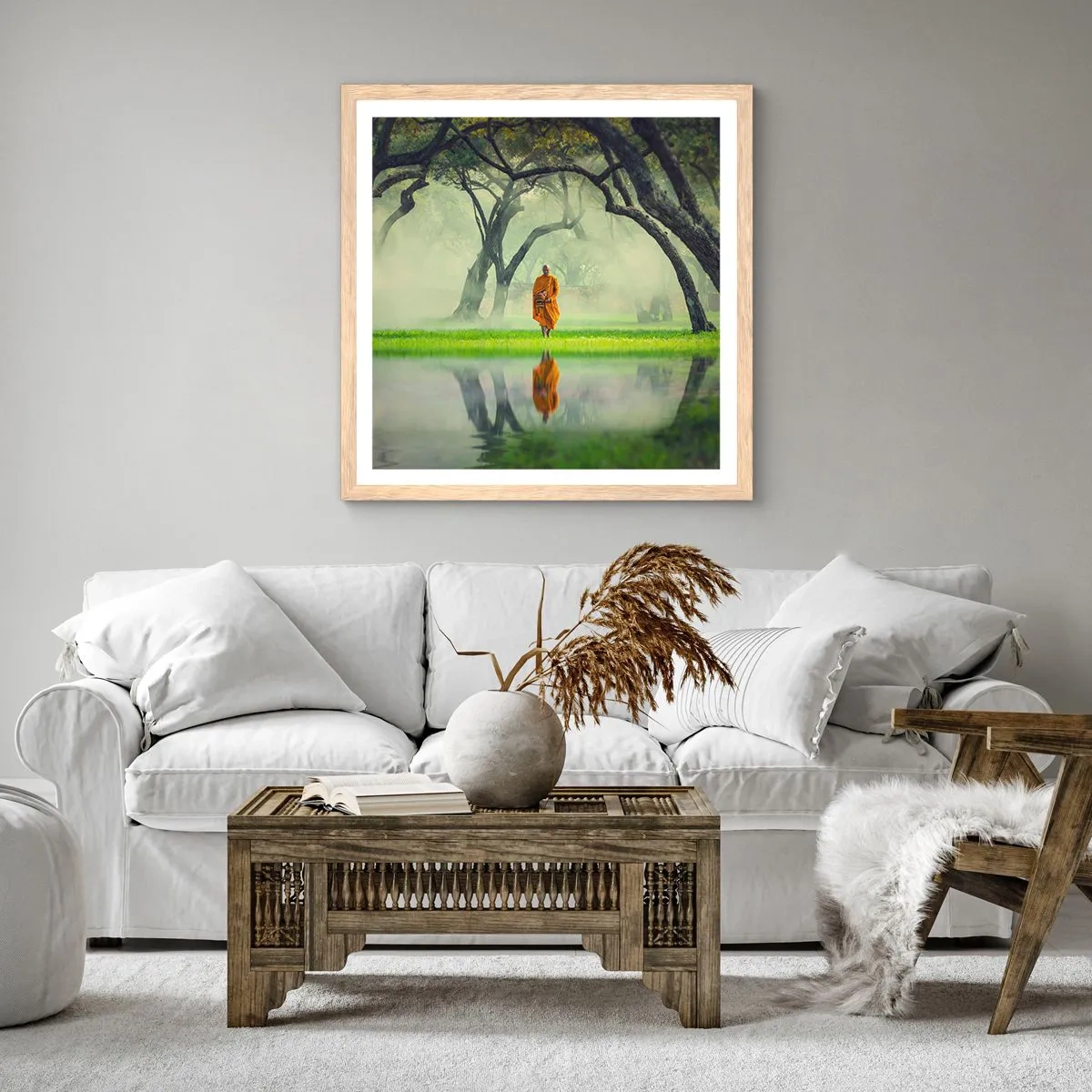 Affiche dans un chêne clair - Poster - En route vers l'illumination - 60x60 cm