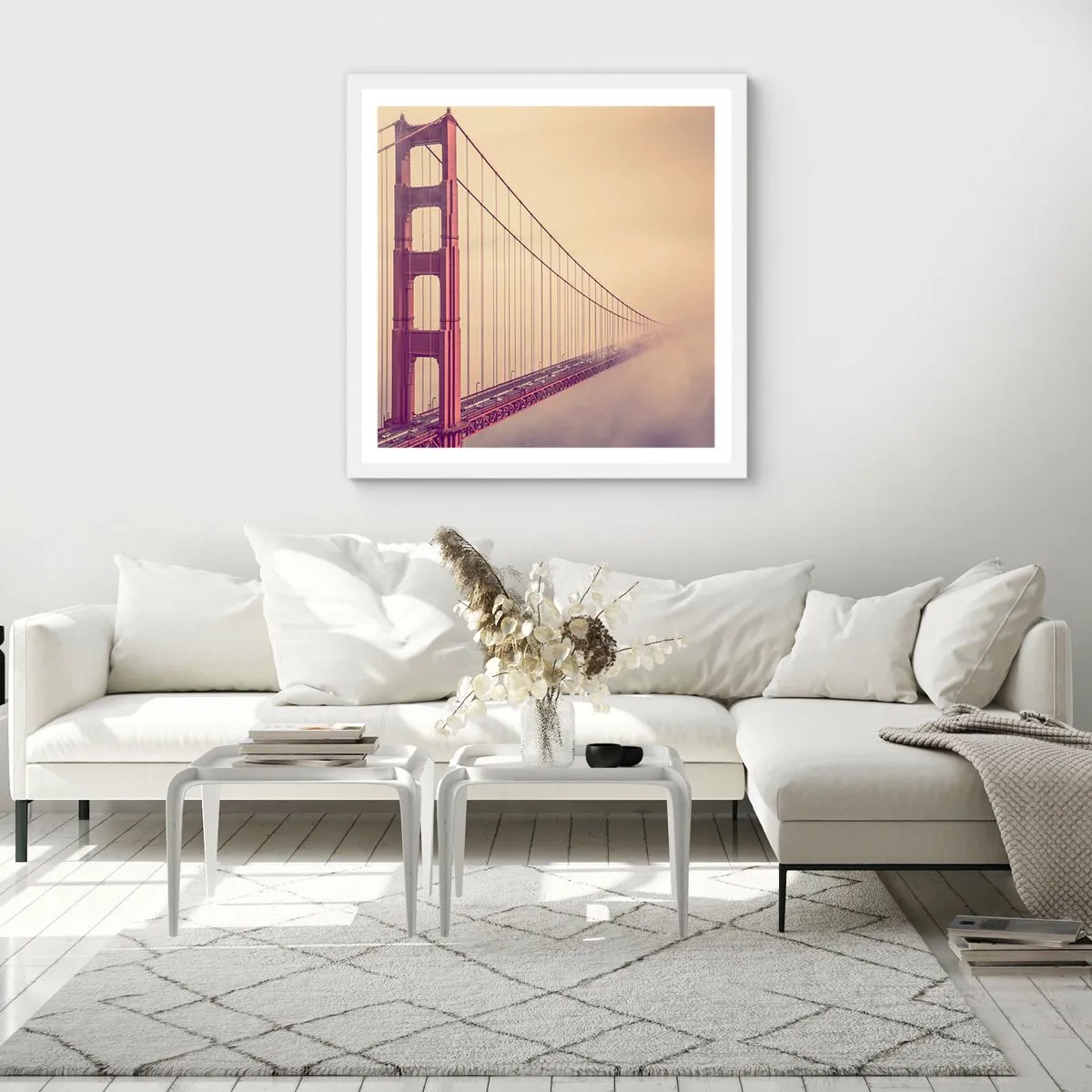 Affiche dans un cadre blanc - Poster - Entre ciel et terre - 30x30 cm