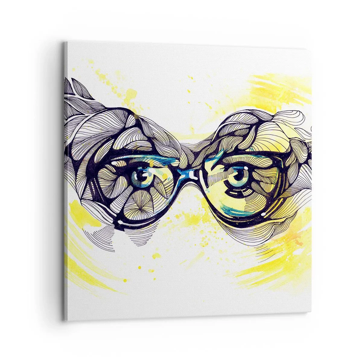 Impression sur toile - Image sur toile - À travers des lunettes bleues - 60x60 cm