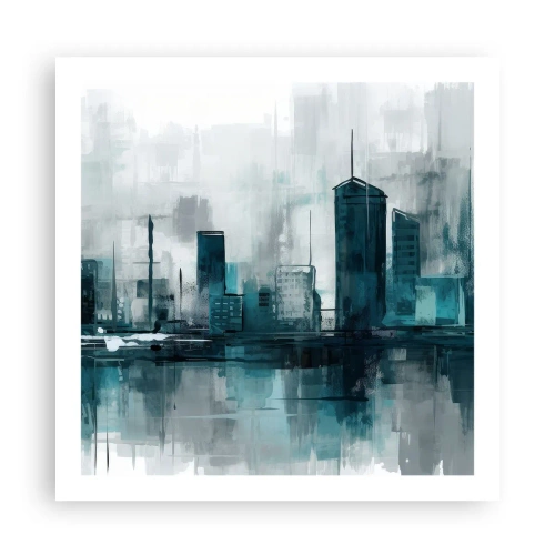 Affiche - Poster - Une ville couleur de pluie - 60x60 cm