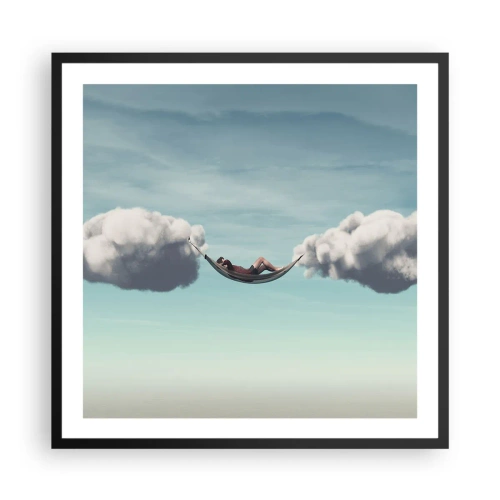 Affiche dans un cadre noir - Poster - Instant de bonheur - 60x60 cm