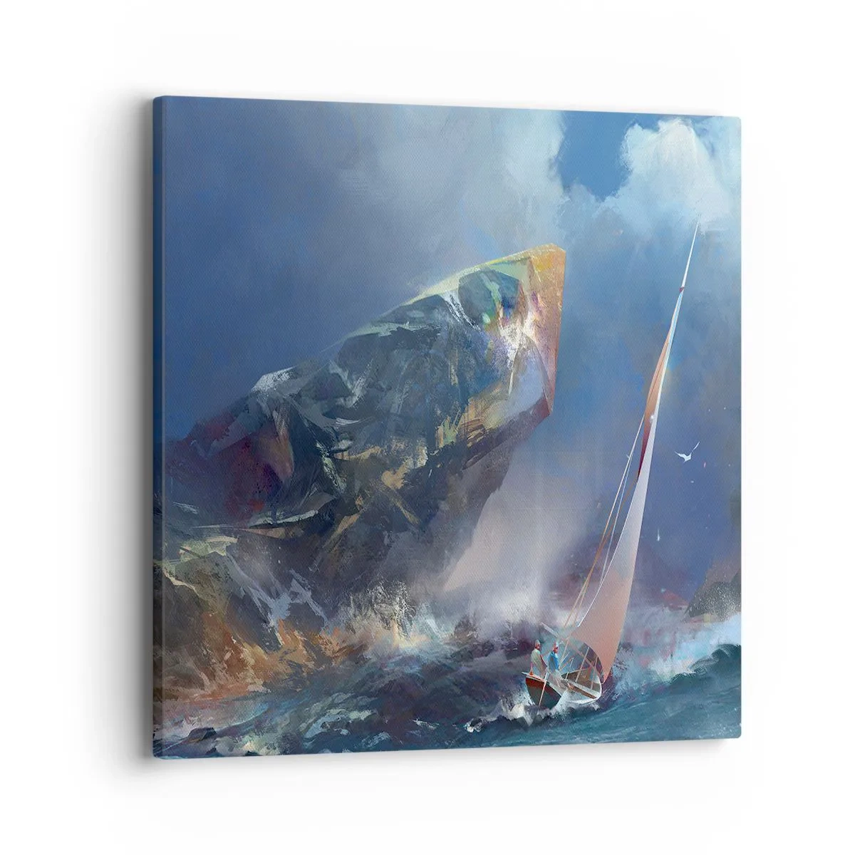 Impression sur toile - Image sur toile - Celui qui est courageux, gagne - 40x40 cm