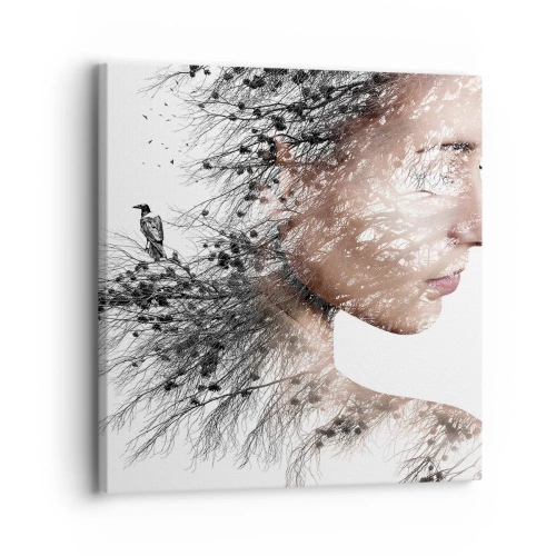 Impression sur toile - Image sur toile - L'âme de la forêt - 30x30 cm