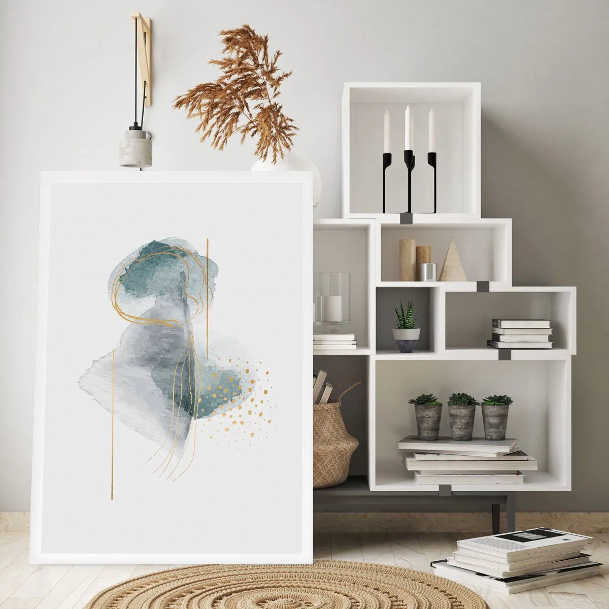 Affiche - Poster - À propos de la relation entre le gris et l'or - 40x50 cm