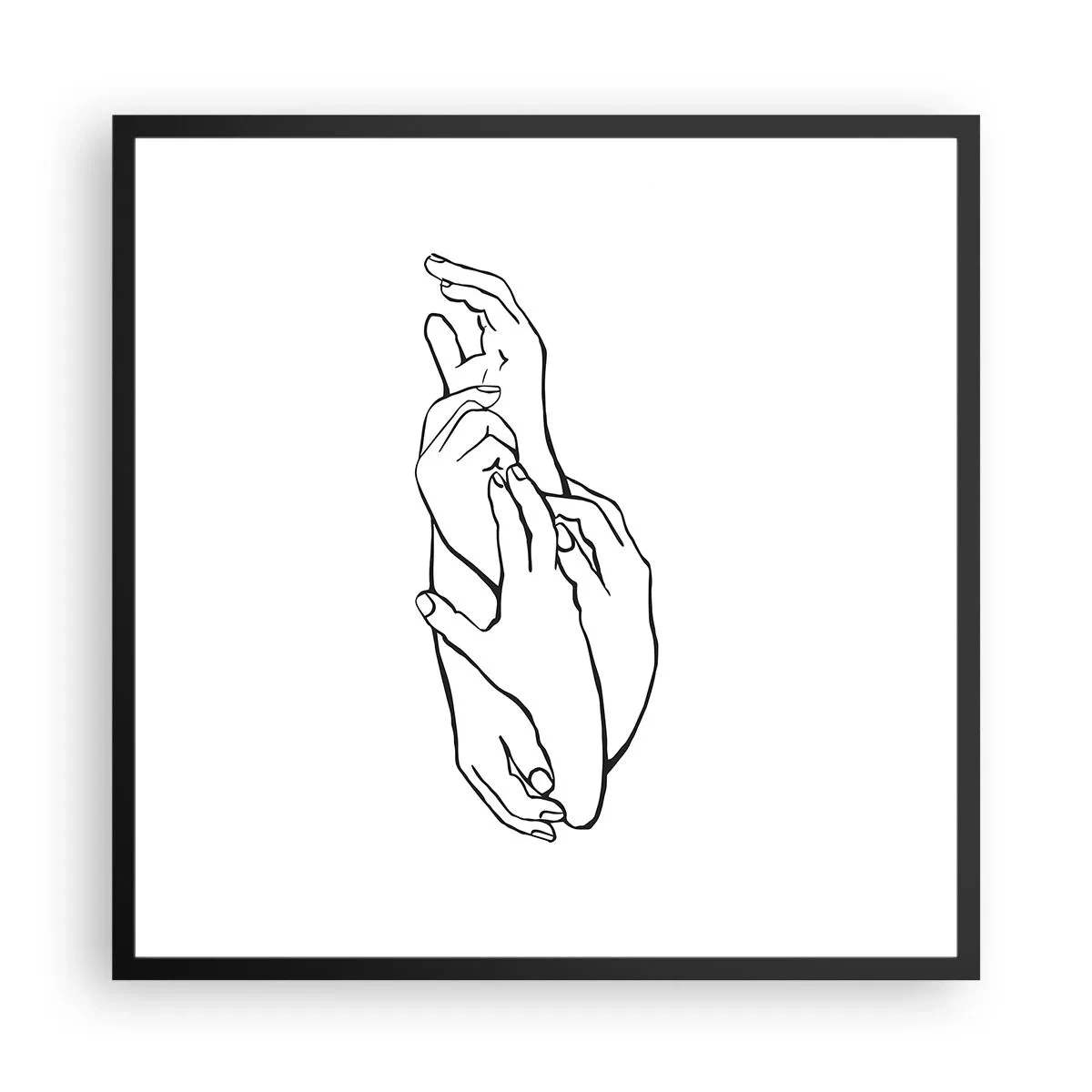 Affiche dans un cadre noir - Poster - Bon contact - 60x60 cm