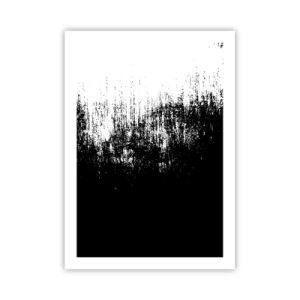 Affiche - Poster - Composition abstraite en noir et blanc - 50x70cm - Et le gagnant est ... - Décoration murale moderne pour le salon et la chambre ARTTOR