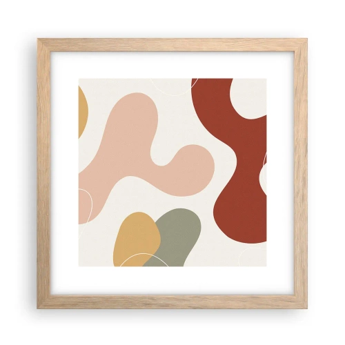 Affiche dans un chêne clair - Poster - Entrelac - 30x30 cm