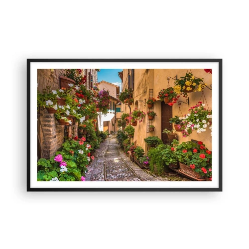 Affiche dans un cadre noir - Poster - Ruelle italienne - 91x61 cm