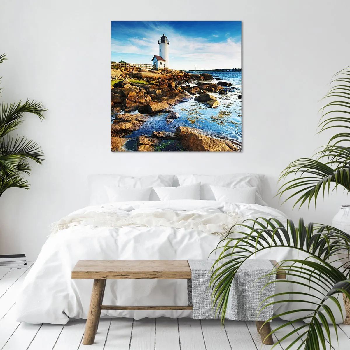 Impression sur toile - Image sur toile - Revenez heureux, j'attends - 70x70 cm