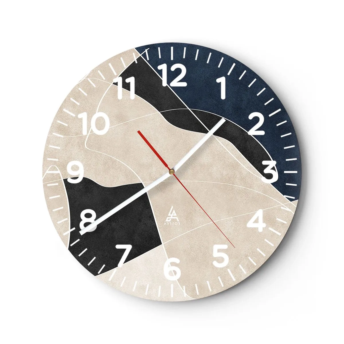 Horloge murale - Pendule murale - Composition abstraite - contraste de couleurs - 40x40 cm