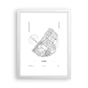 Affiche dans un cadre blanc - Poster - Anatomie de Dubaï - 30x40 cm