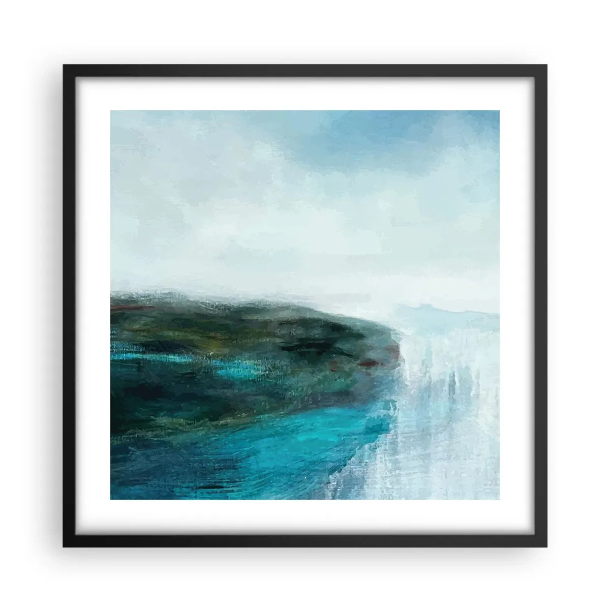 Affiche dans un cadre noir - Poster - Abstraction nautique - 50x50 cm