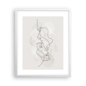 Affiche dans un cadre blanc - Poster - Emmêlé dans une étreinte - 40x50 cm