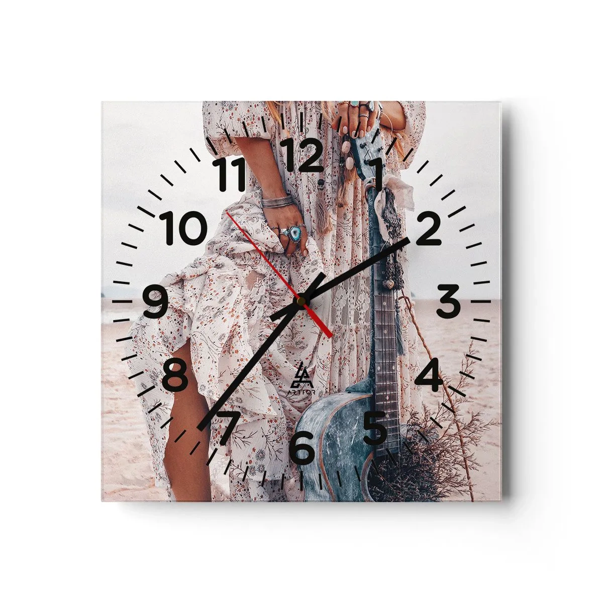 Horloge murale - Pendule murale - Enfant de fleur en route - 40x40 cm