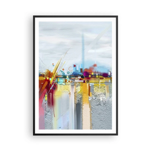 Affiche dans un cadre noir - Poster - Pont de joie sur le fleuve de la vie - 70x100 cm