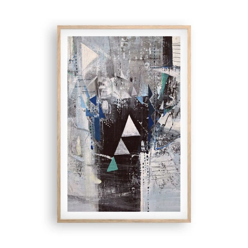 Affiche dans un chêne clair - Poster - Ordre prioritaire des triangles - 61x91 cm