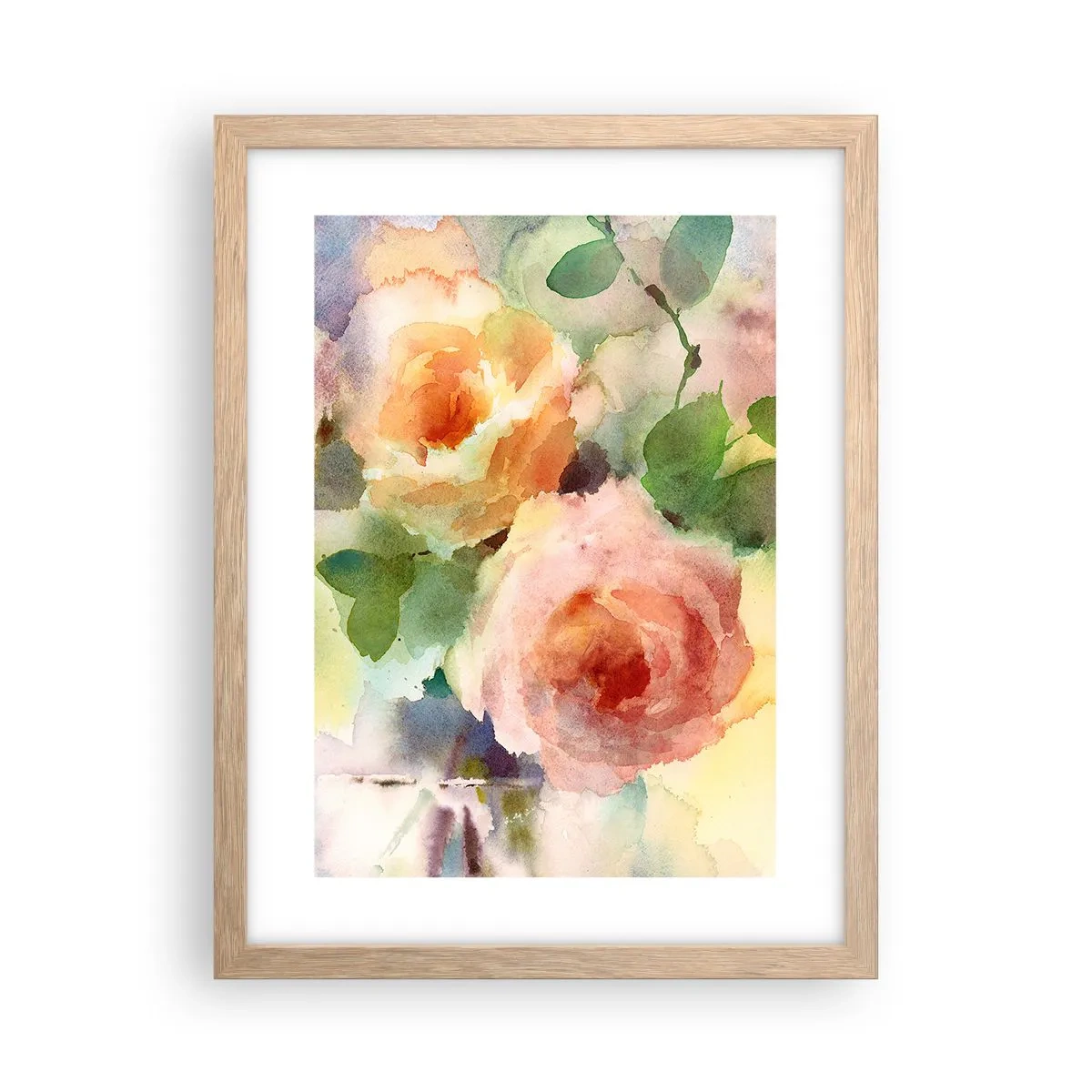 Affiche dans un chêne clair - Poster - Délicat comme l'aquarelle - 30x40 cm