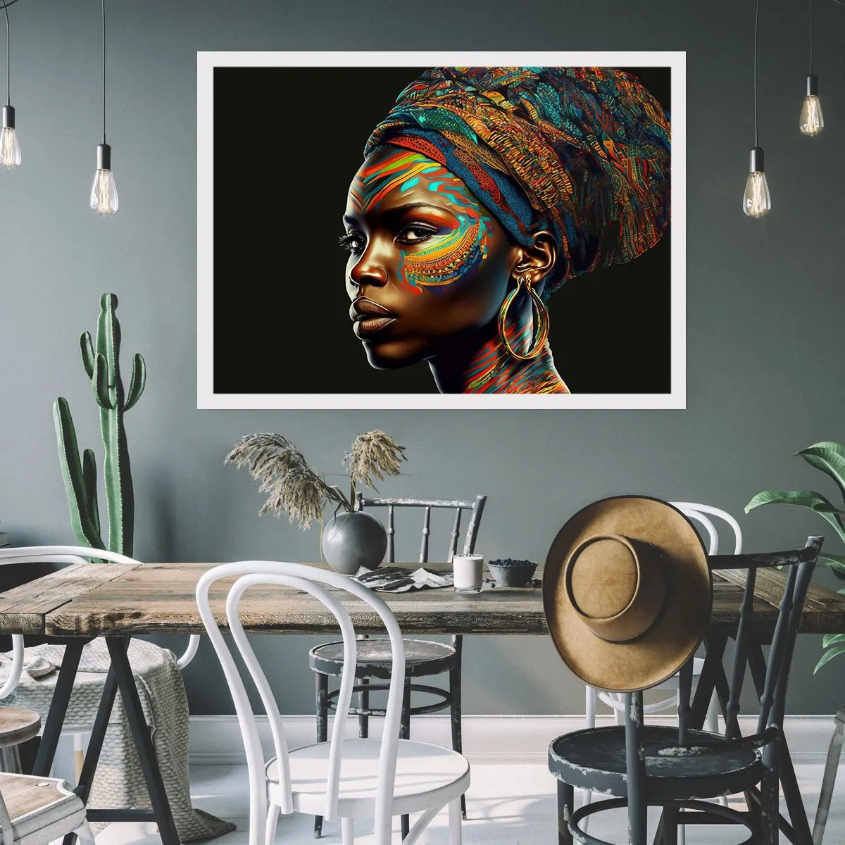 Affiche - Poster - reine africaine - 50x40 cm