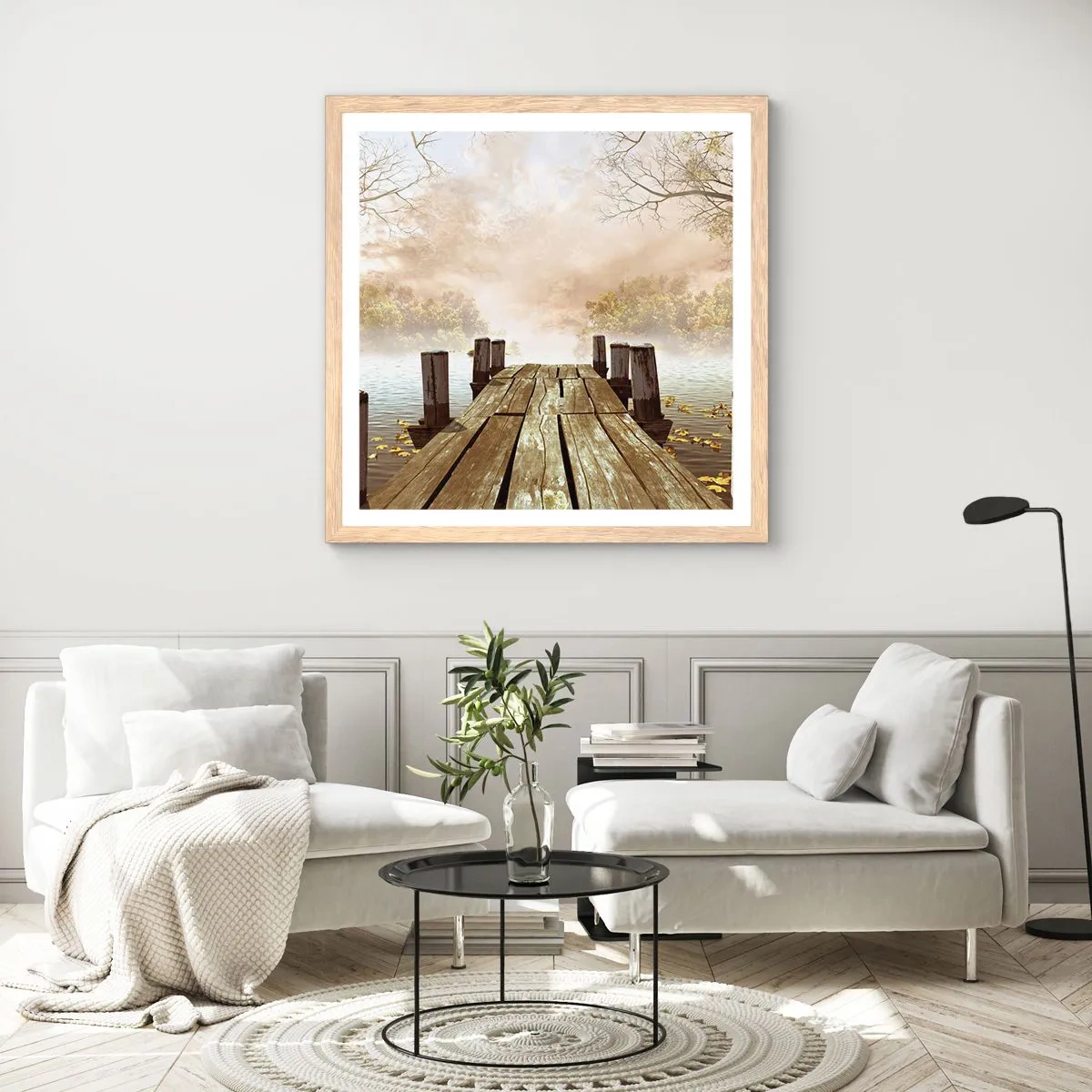 Affiche dans un chêne clair - Poster - La douce tristesse de l'automne - 50x50 cm