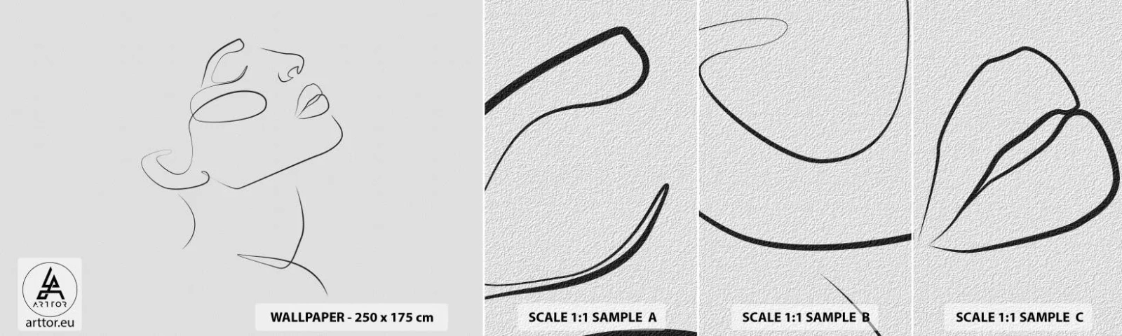 Échantillon de Papier Peint Autocollant Deluxe Sticker - Méandre du rêve - Visage de femme, Portrait d'une femme, Graphique - 100x30 cm