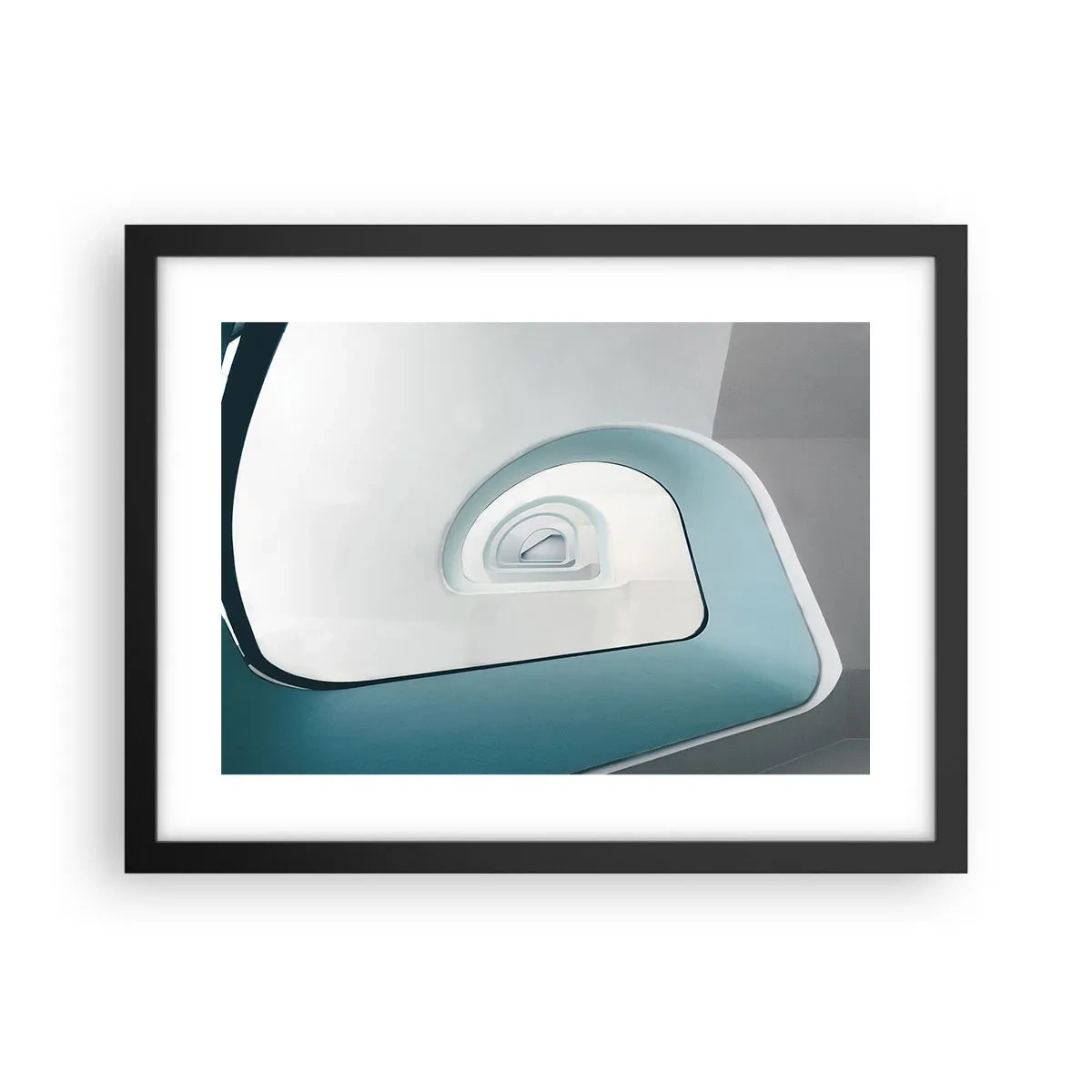 Affiche dans un cadre noir - Poster - Au profondeur du bleu - 40x30 cm