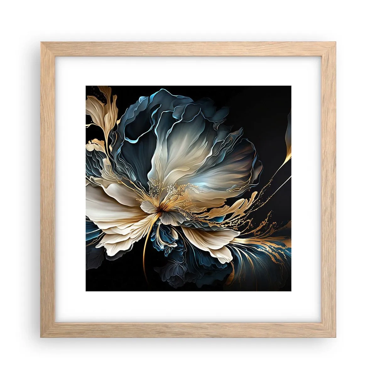 Affiche dans un chêne clair - Poster - Fleur de fougère de conte de fées - 30x30 cm