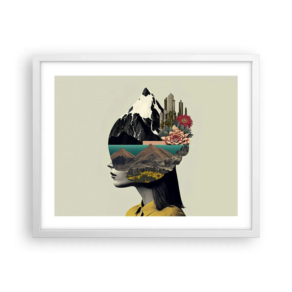 Affiche dans un cadre blanc - Poster - La femme – toujours un mystère - 50x40 cm