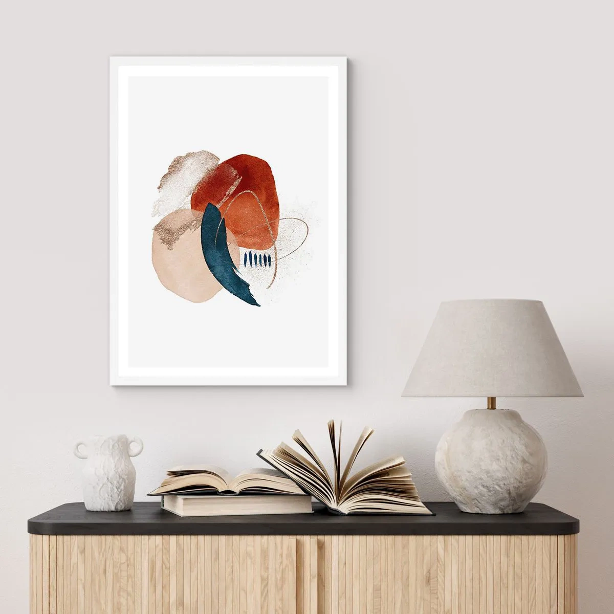 Affiche dans un cadre blanc - Poster - Composition ovale - 50x70 cm