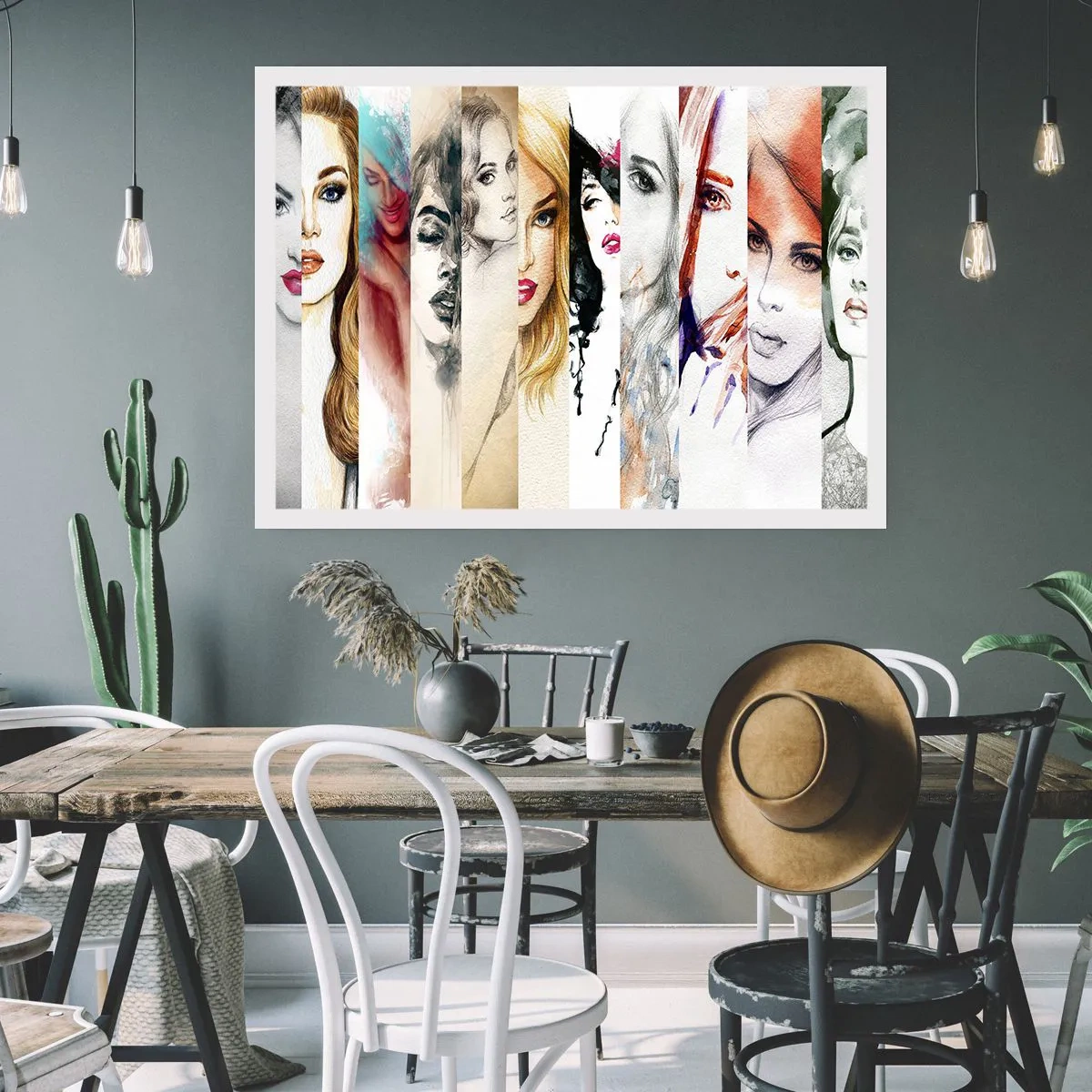 Affiche - Poster - Une collection de portraits de femmes dans divers styles artistiques. - 100x70cm - Et c'est toujours TOI - Décoration murale moderne pour le salon et la chambre ARTTOR