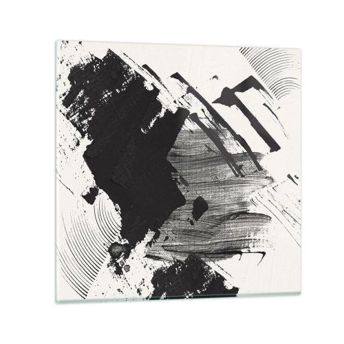 Impression sur verre - Image sur verre - Abstraction – expression du noir - 30x30 cm