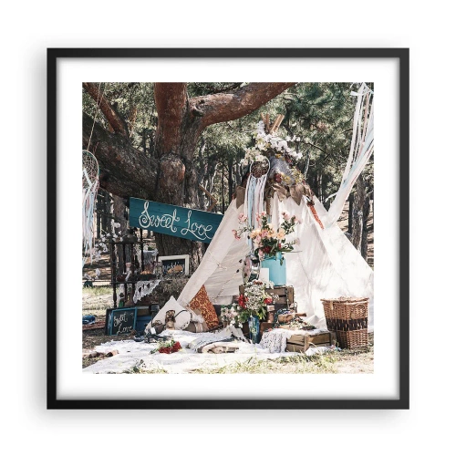 Affiche dans un cadre noir - Poster - Make love… - 50x50 cm