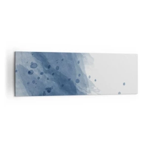 Impression sur toile - Image sur toile - Taches et stries abstraites dans des tons de bleu - 160x50cm - Tulle bleu - Décoration murale moderne pour le salon et la chambre ARTTOR