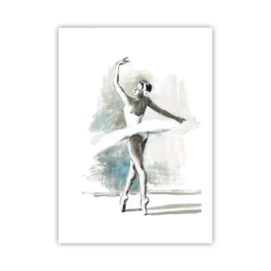 Affiche - Poster - Une danseuse de ballet en robe blanche se produisant - 50x70cm - Enchantement du cygne - Décoration murale moderne pour le salon et la chambre ARTTOR