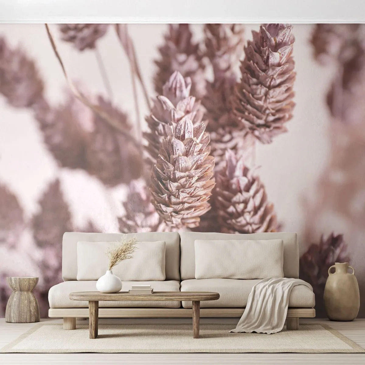 Papier Peint Photo Premium Sand - Apparemment discret - Fleur séchée, Fleur, Prairie - 350x256 cm