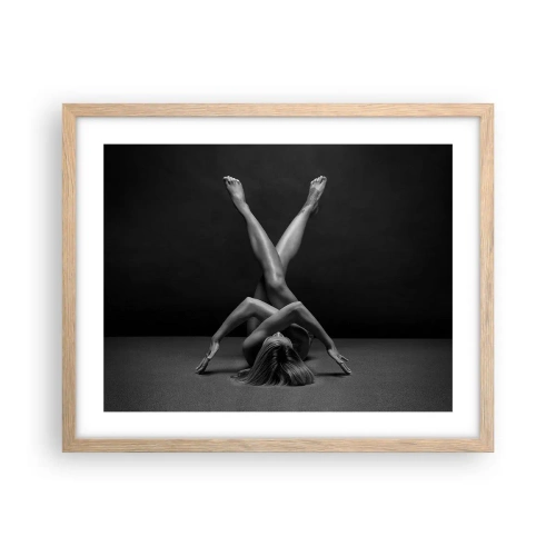 Affiche dans un chêne clair - Poster - Géométrie de la nudité - 50x40 cm