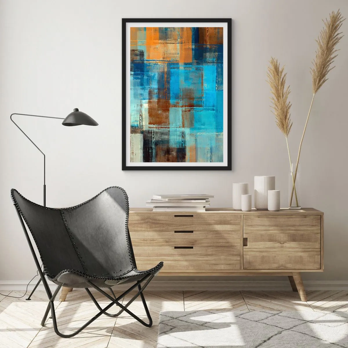Affiche dans un cadre noir - Poster - A travers le voile bleu - 61x91 cm