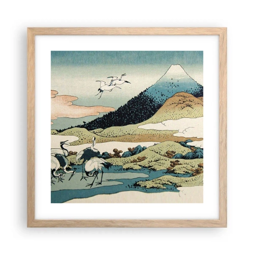 Affiche dans un chêne clair - Poster - Avec une âme japonnaise - 40x40 cm