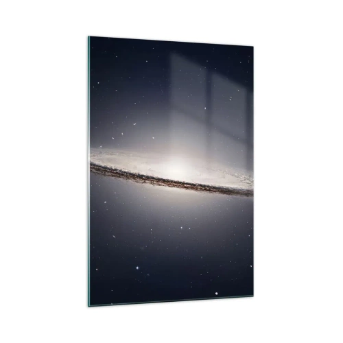 Impression sur verre - Image sur verre - Une galaxie spirale sur fond d'espace étoilé - 70x100cm - Il y a bien longtemps, dans une galaxie très lointaine… - Décoration murale moderne pour le salon et la chambre ARTTOR