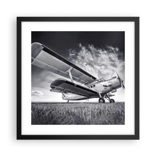 Affiche dans un cadre noir - Poster - Le pèlerin ailé - 40x40 cm