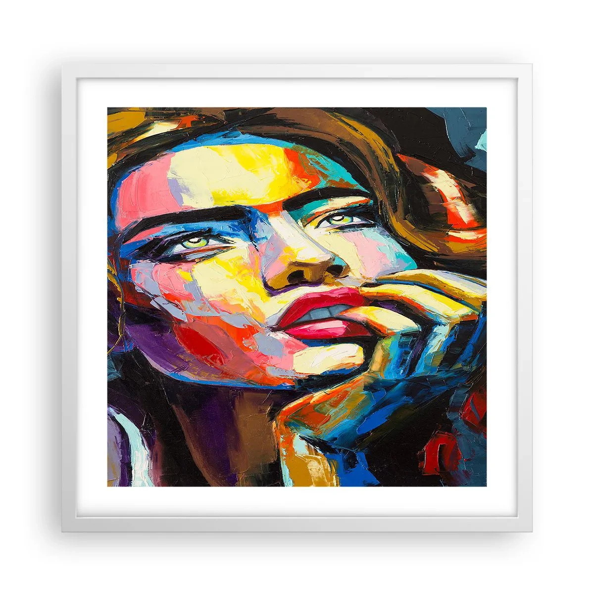 Affiche dans un cadre blanc - Poster - Les rêves volent dans le ciel comme des oiseaux - 50x50 cm