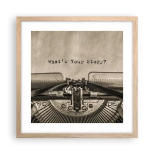 Affiche dans un chêne clair - Poster - Réponds-moi - 40x40 cm