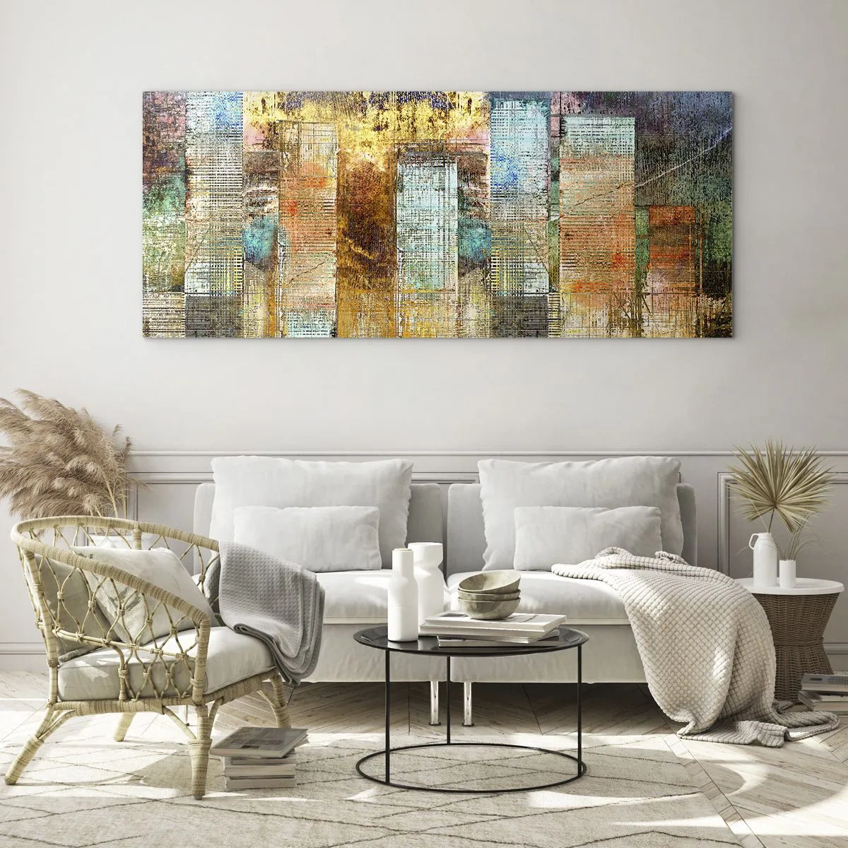 Impression sur verre - Image sur verre - Une métropole ensoleillée - 100x40 cm