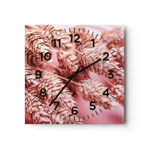 Horloge murale - Pendule murale - Une cascade florale en rose - 40x40 cm